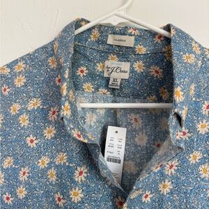 JCrew mens linen short sleeve button down nwt XL